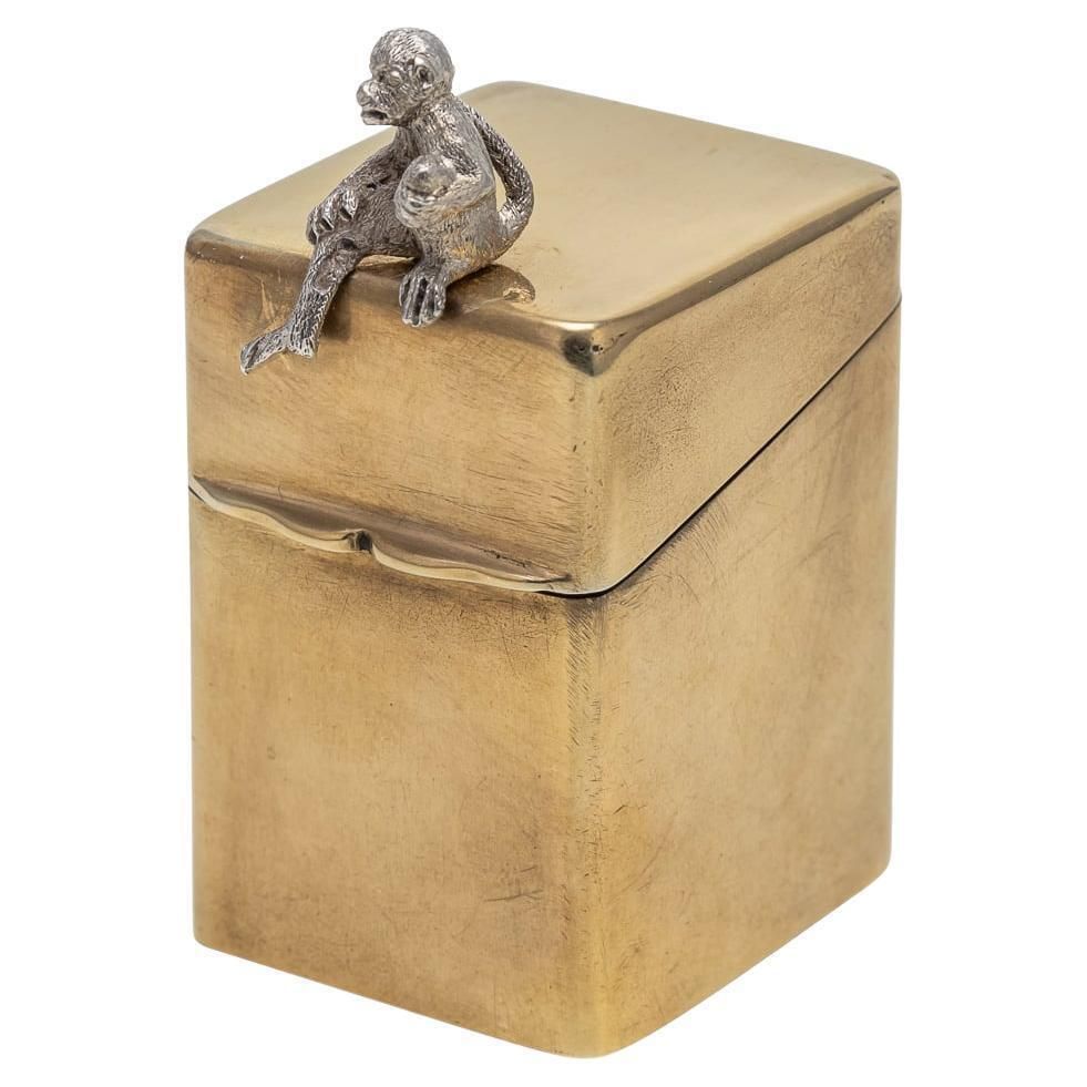 20th Century English 22k Gold Plated Silver Perfume Bottle Box, William Hornby