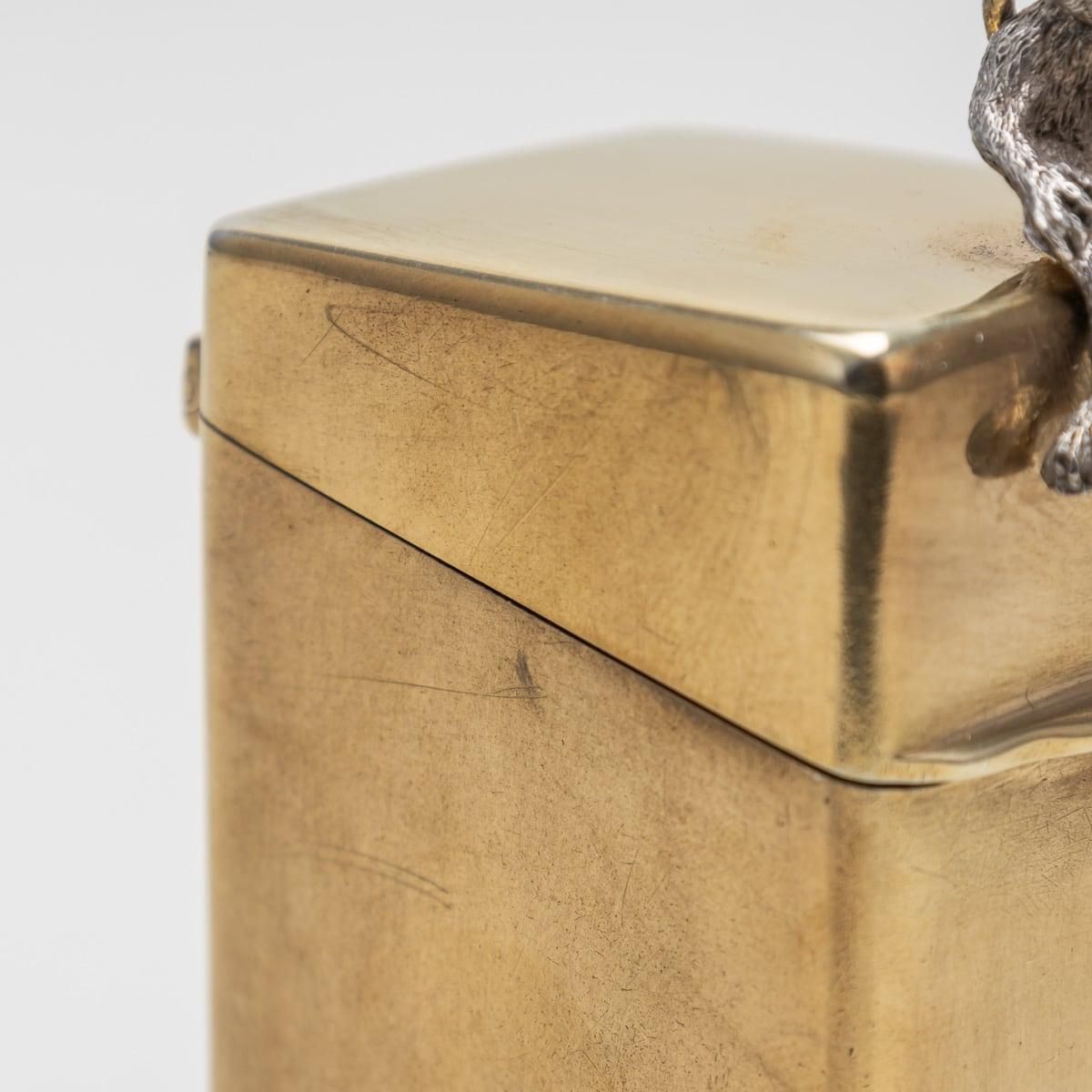 3070.0 20th Century English 22k Gold Plated Silver Perfume Bottle Box, William Hornby photo