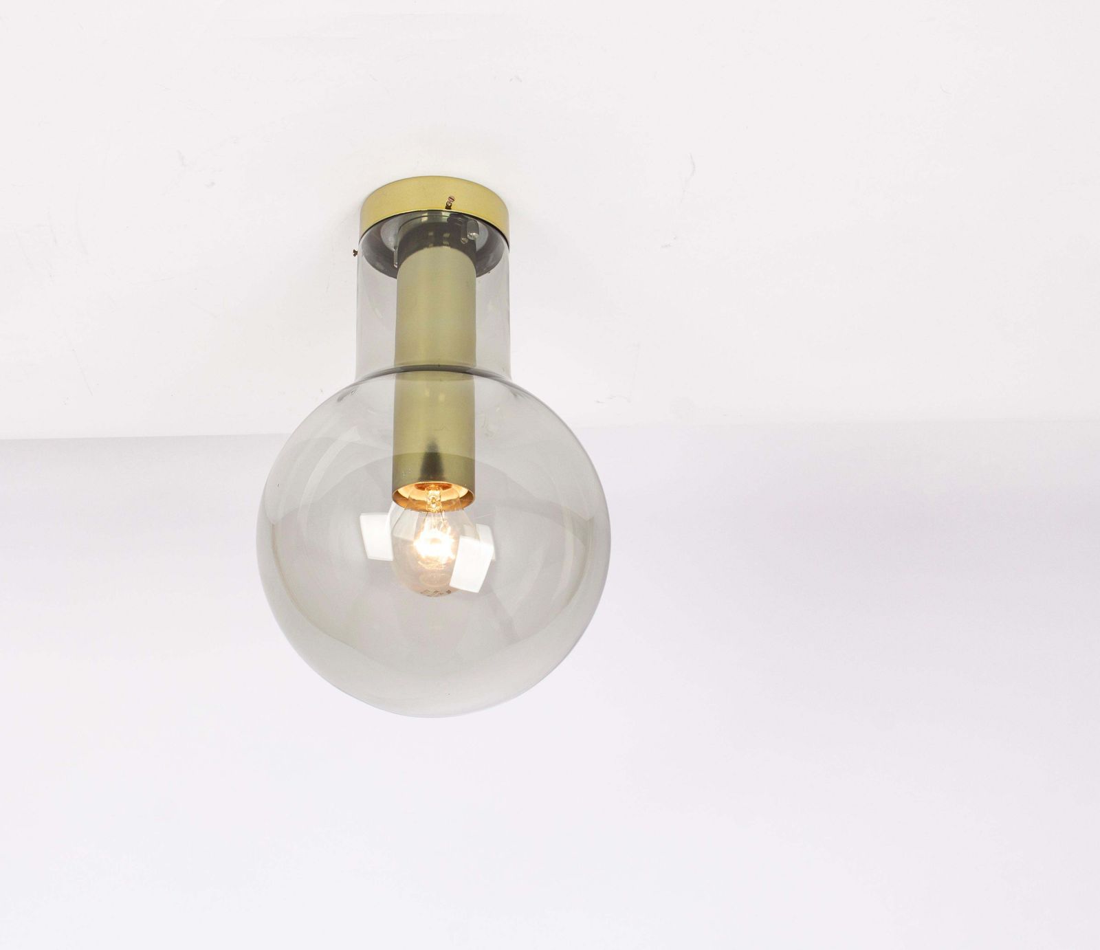 1 Of 20 Large Stunning Raak Brass Flushmount Maxi Globe, Netherlands, 1960s photo vinterior