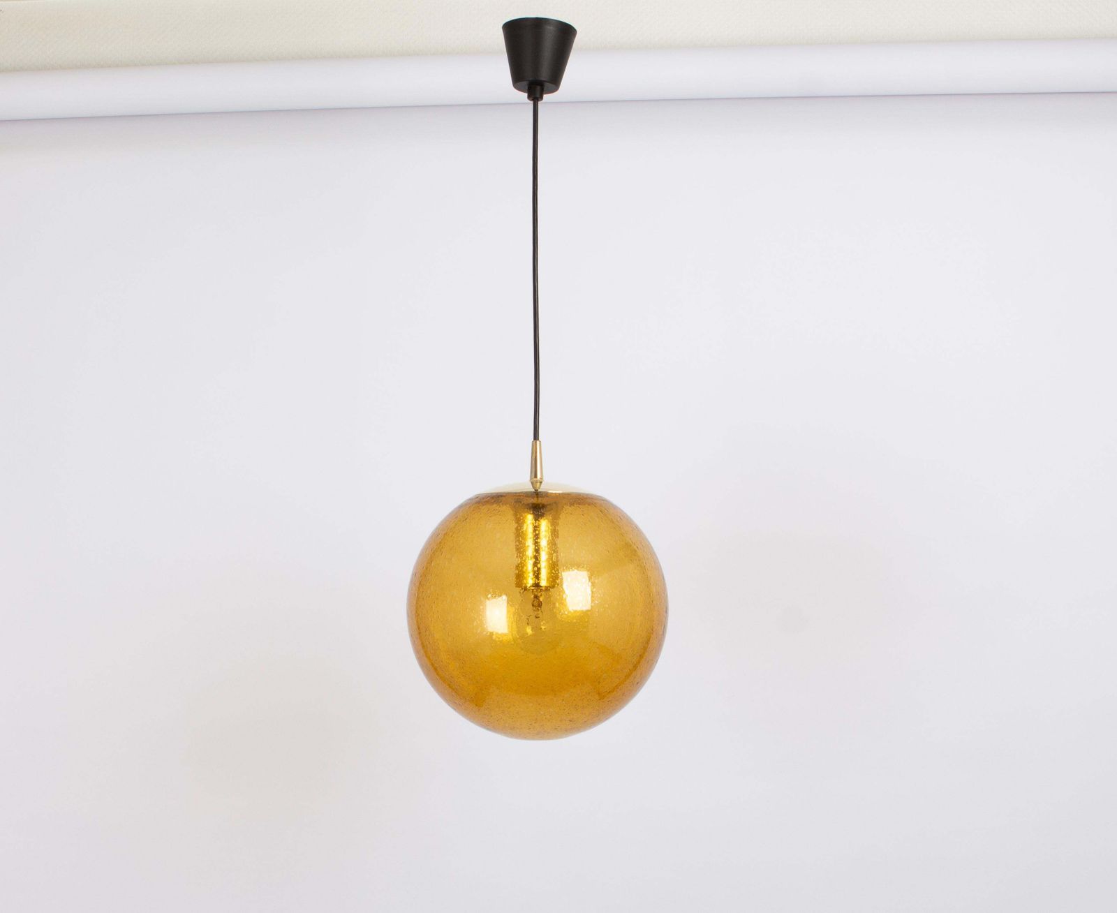 1 Of 7 Large Glass Pendant Light By Peill & Putzler, Germany, 1970s photo vinterior