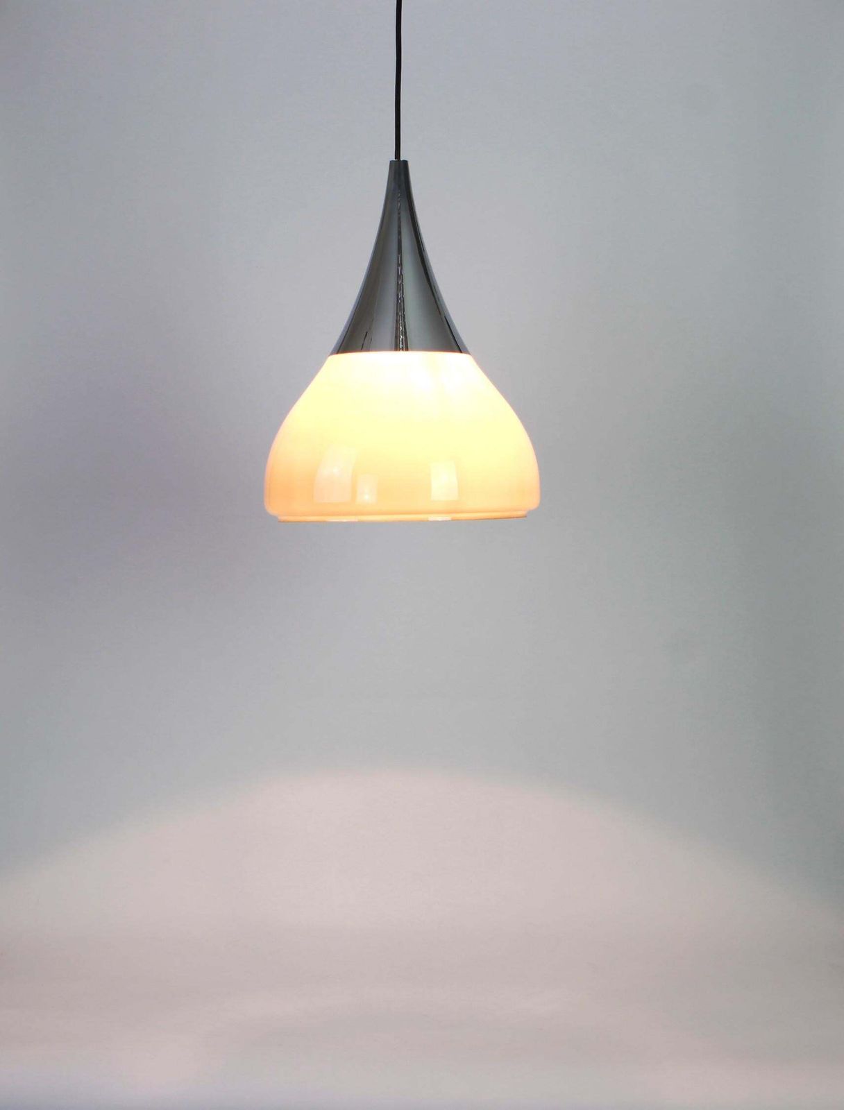 Large Braun Opaline Glass Pendant By Limburg, Germany, 1970s photo 645.0