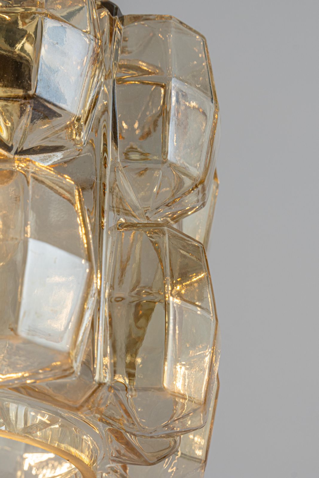 photo furniture 1 Of 2 Petite Amber Glass Pendant By Limburg, Germany, 1970s