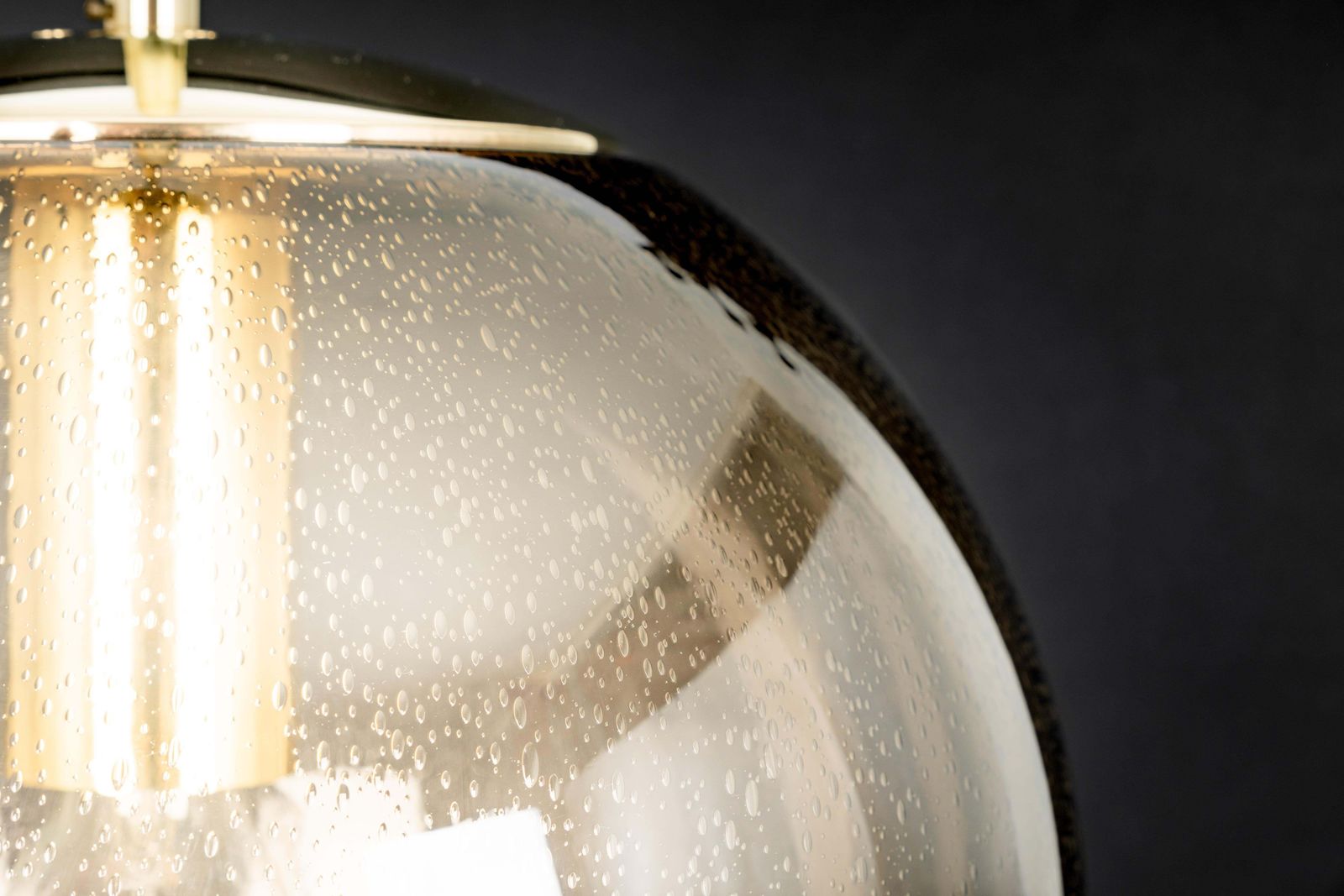 Limburg Brass With Smoked Glass Ball Pendant, Germany, 1970s photo buy