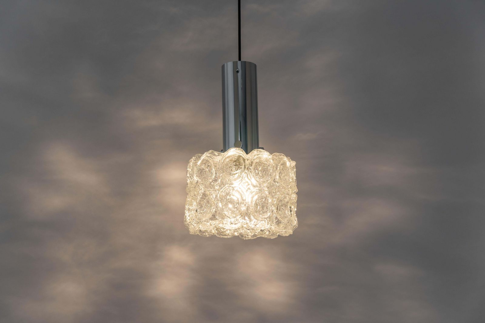 1 Of 3 Glass Chrome Pendants By Limburg, Germany, 1970s photo vinterior