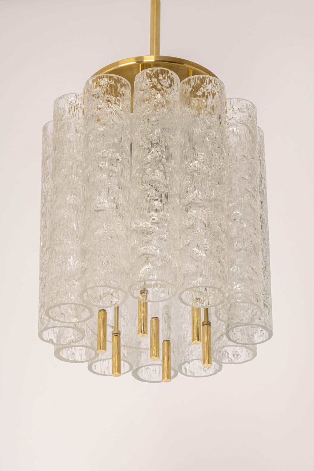 1 Of 3 Petite Murano Glass Tubes Pendant Light By Doria, Germany, 1960s photo Lighting