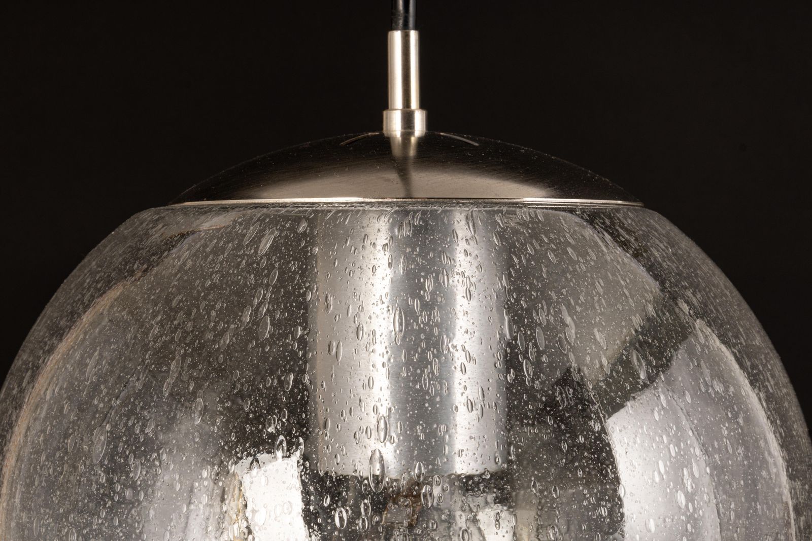 Petite Limburg Chrome With Clear Glass Ball Pendant, Germany, 1970s photo 731.0