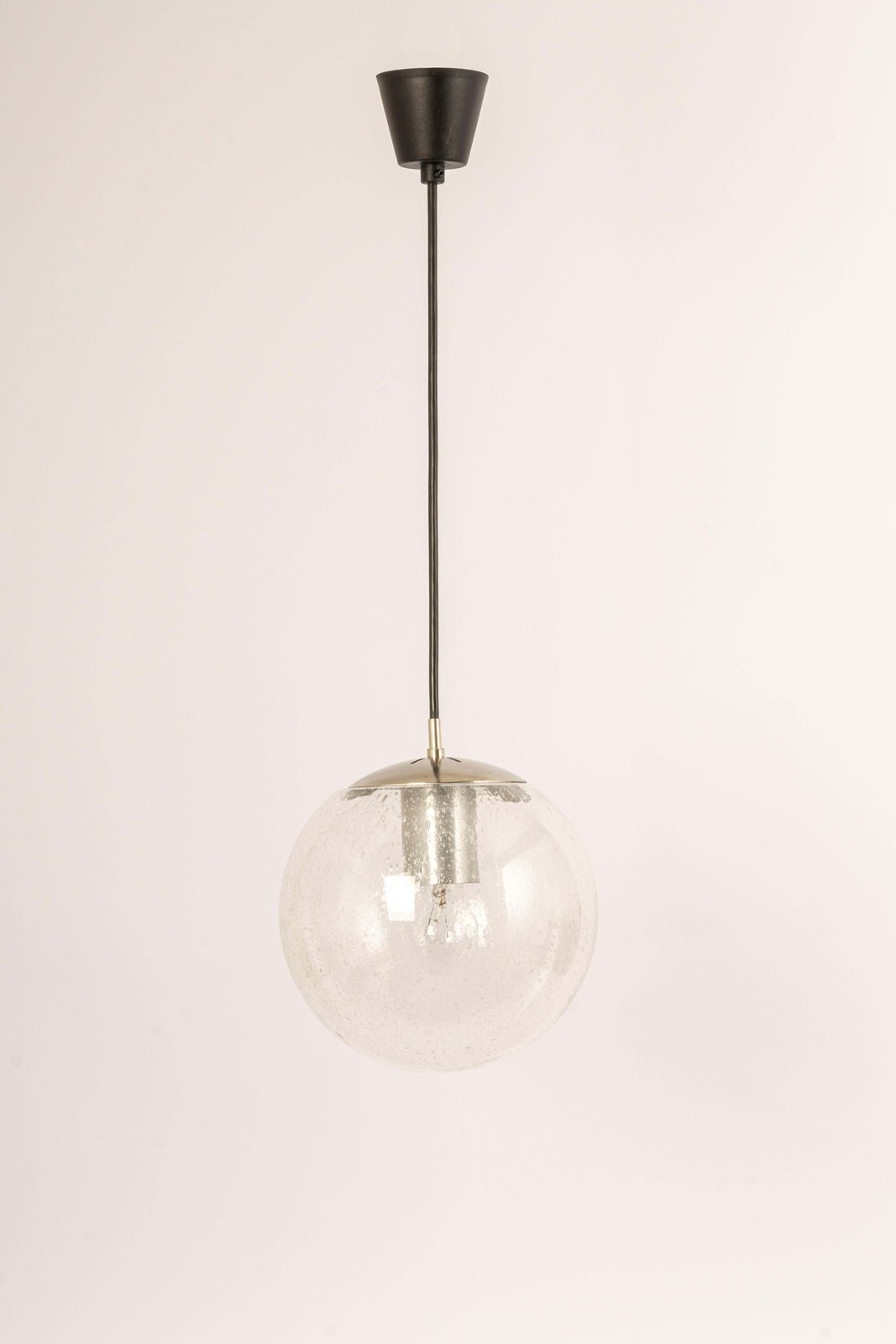 Petite Limburg Chrome With Clear Glass Ball Pendant, Germany, 1970s photo vinterior
