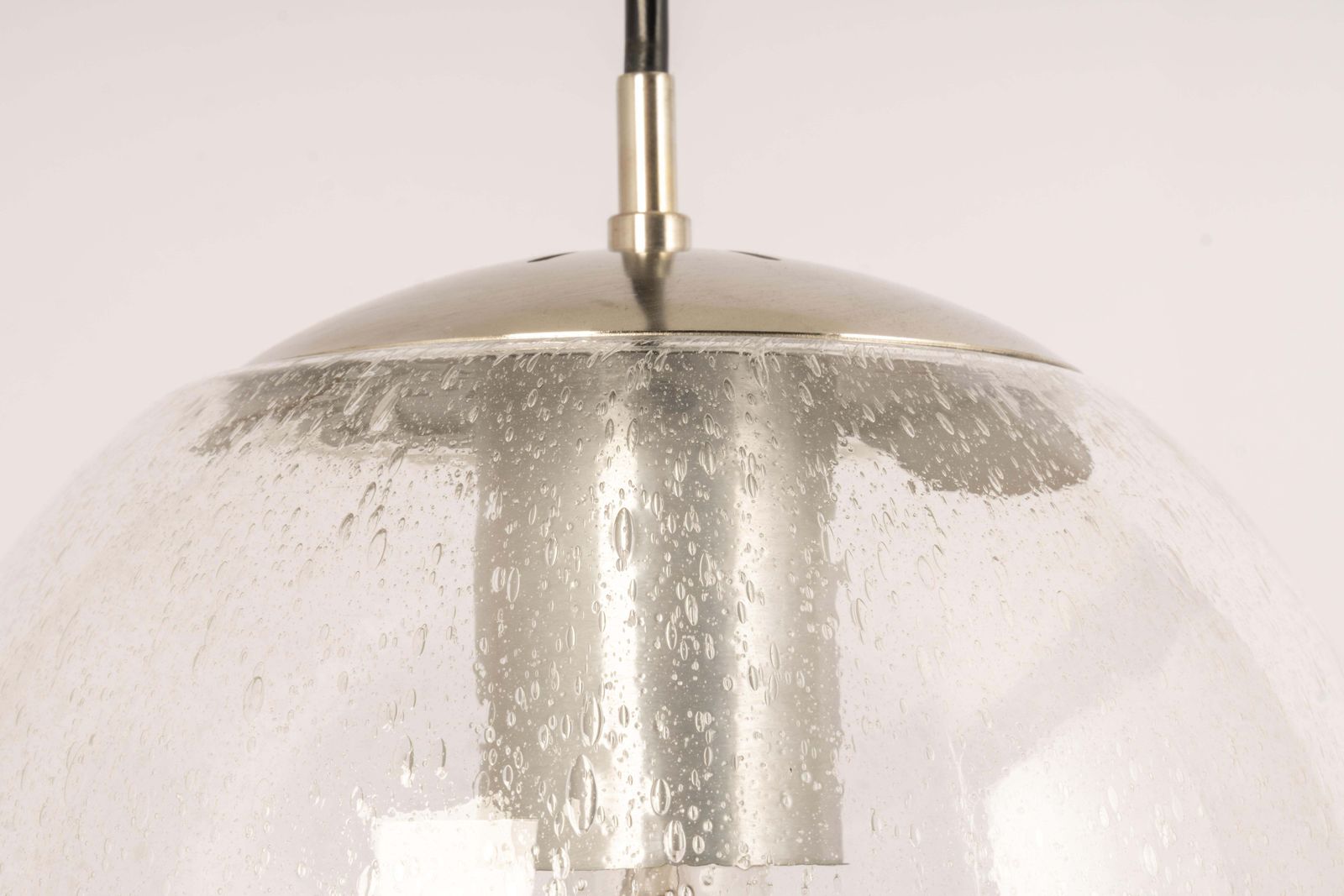 Petite Limburg Chrome With Clear Glass Ball Pendant, Germany, 1970s photo buy