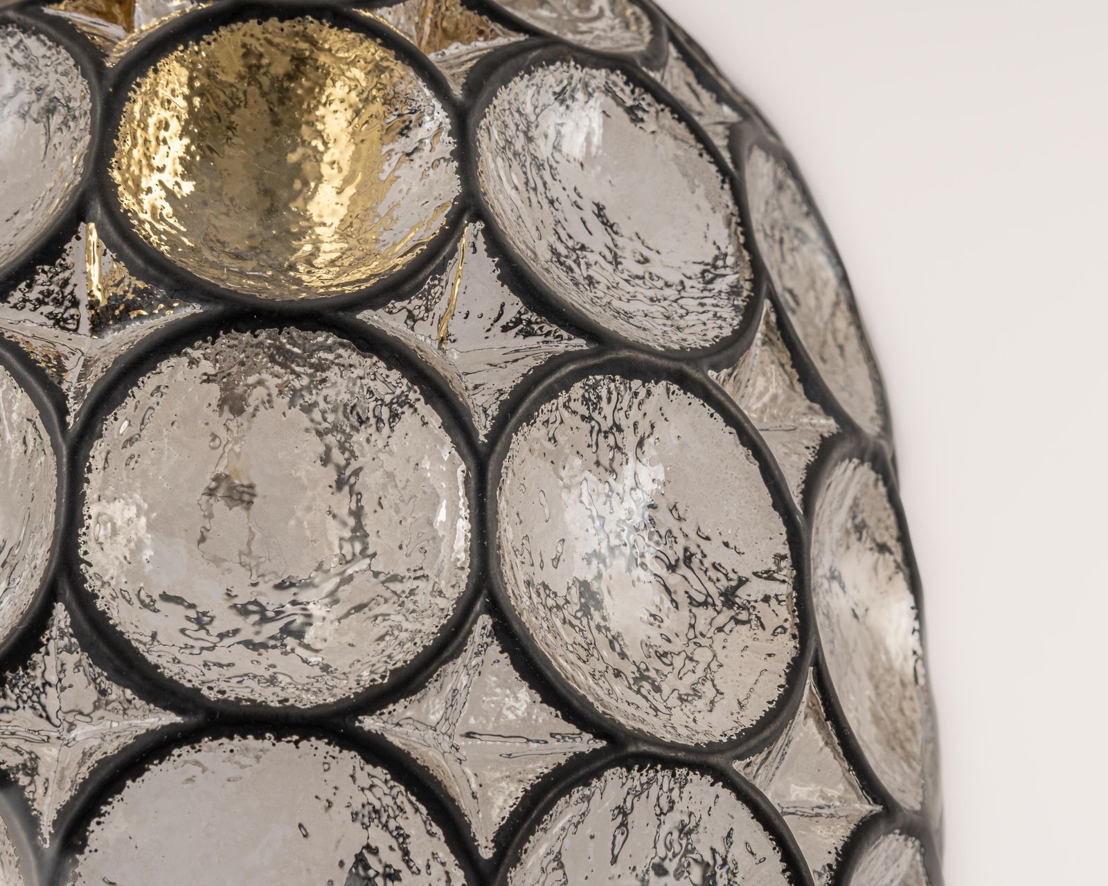 photo for sale 1 Of 4 Petite Iron And Clear Glass Pendant Lights By Limburg, Germany, 1960s