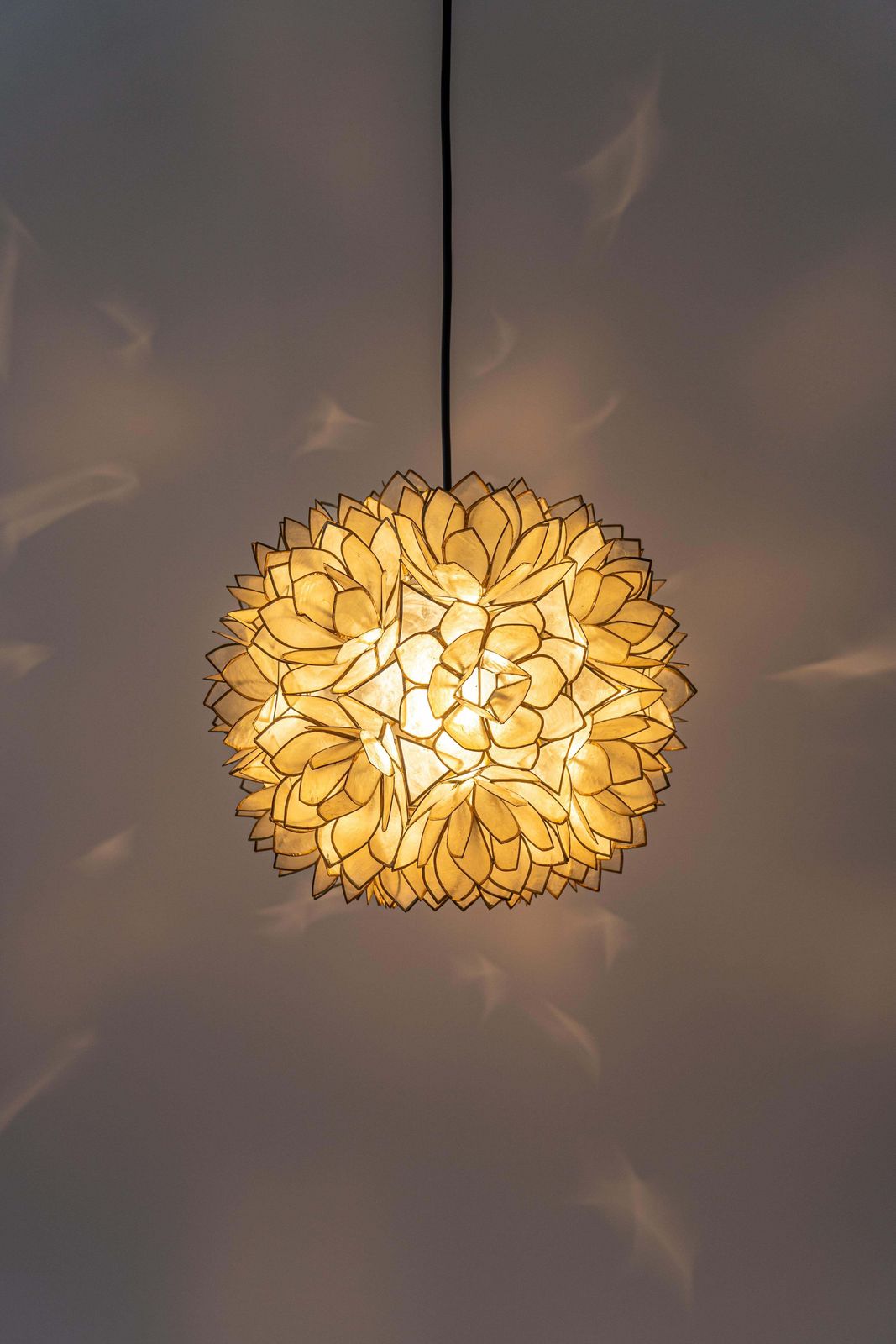1 Of 5 Capiz Shell Lotus Ball Chandelier Pendant Light Germany, 1960s photo buy