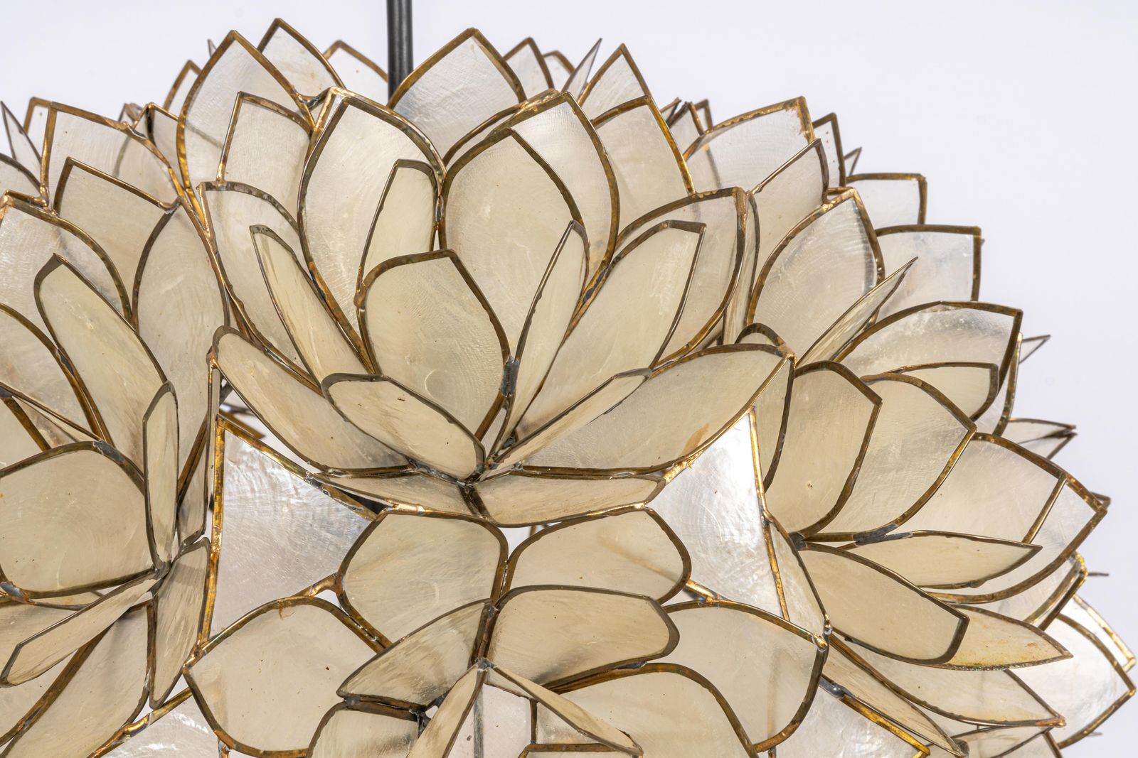 photo furniture 1 Of 5 Capiz Shell Lotus Ball Chandelier Pendant Light Germany, 1960s