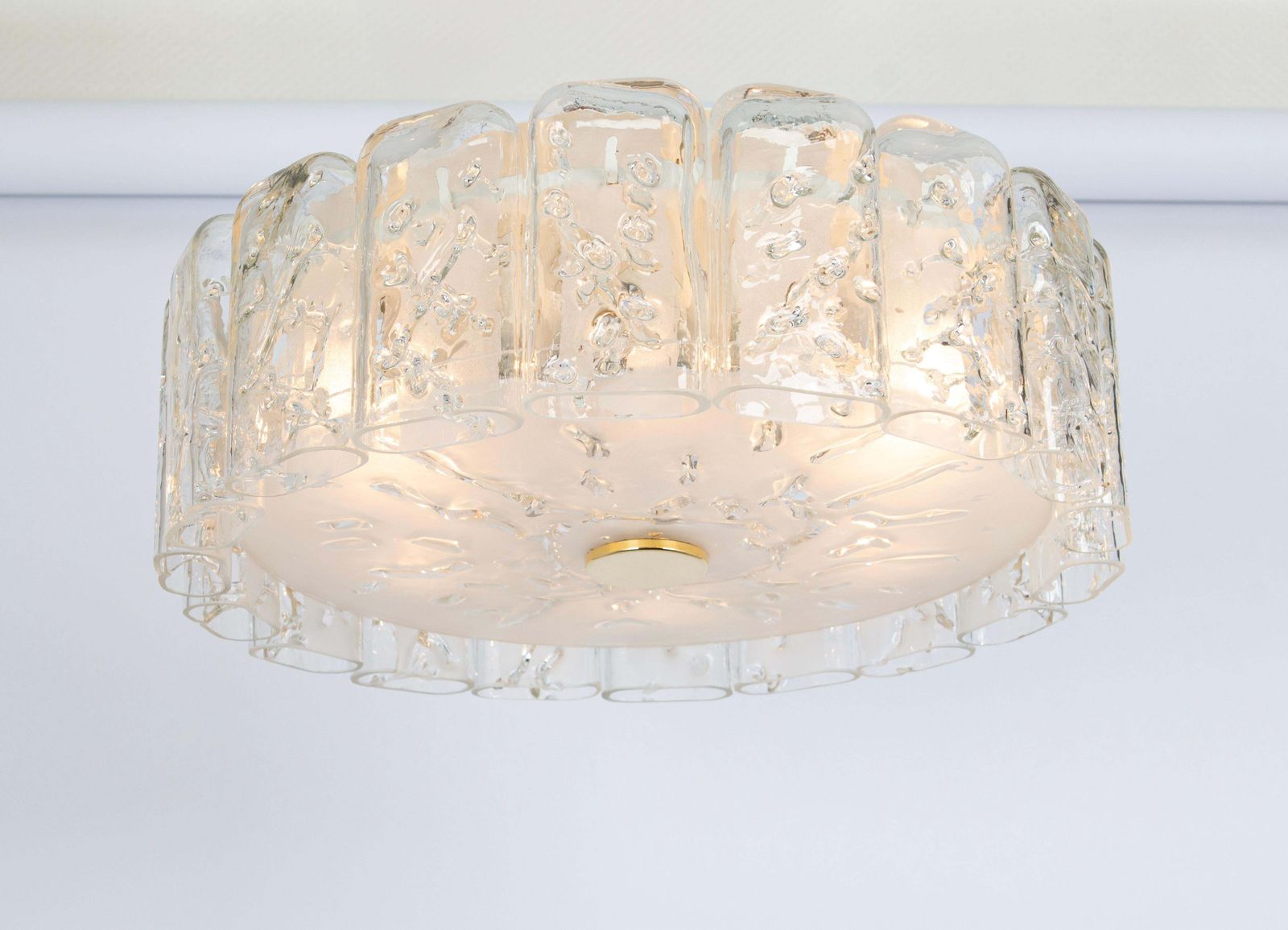Stunning Glass Tubes Flushmount By Doria, Germany, 1960s photo Lighting