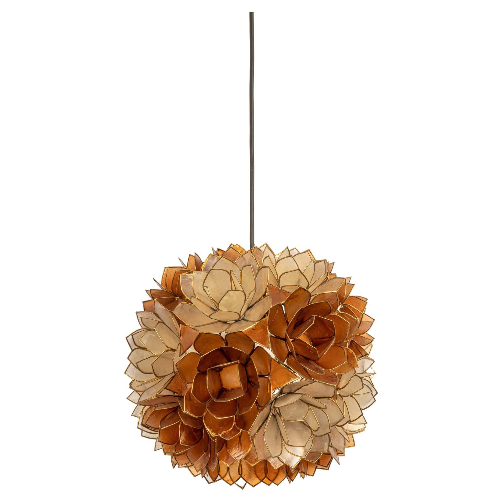 1 Of 2 Capiz Shell Lotus Ball Chandelier Pendant Light Germany, 1960s photo Lighting