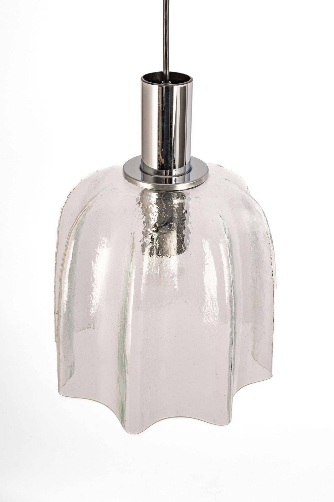 Lighting 1 Of 5 Large Glass Pendant Lights By Limburg, Germany, 1970s photo