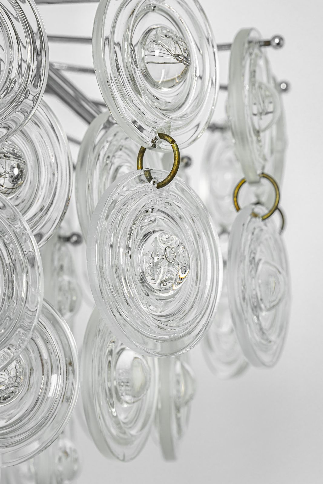Petite Stunning Pendant, Chrome And Crystal Glass By Kinkeldey, Germany, 1970 photo 1204.0