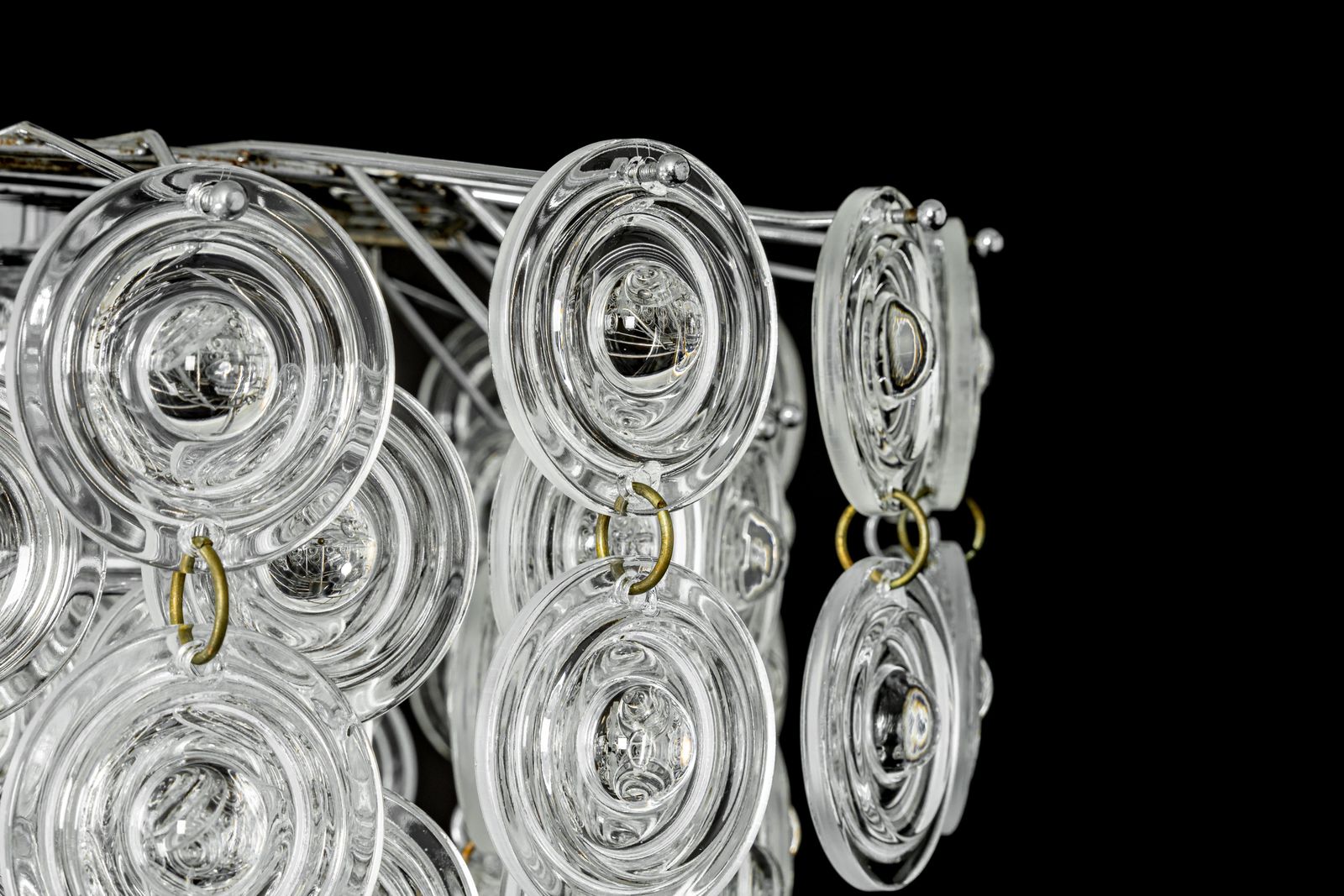 photo for sale Petite Stunning Pendant, Chrome And Crystal Glass By Kinkeldey, Germany, 1970
