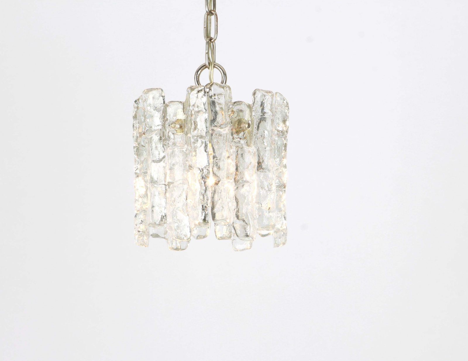 1 Of 4 Murano Ice Glass Pendants By Kalmar, Austria, 1960s photo Lighting