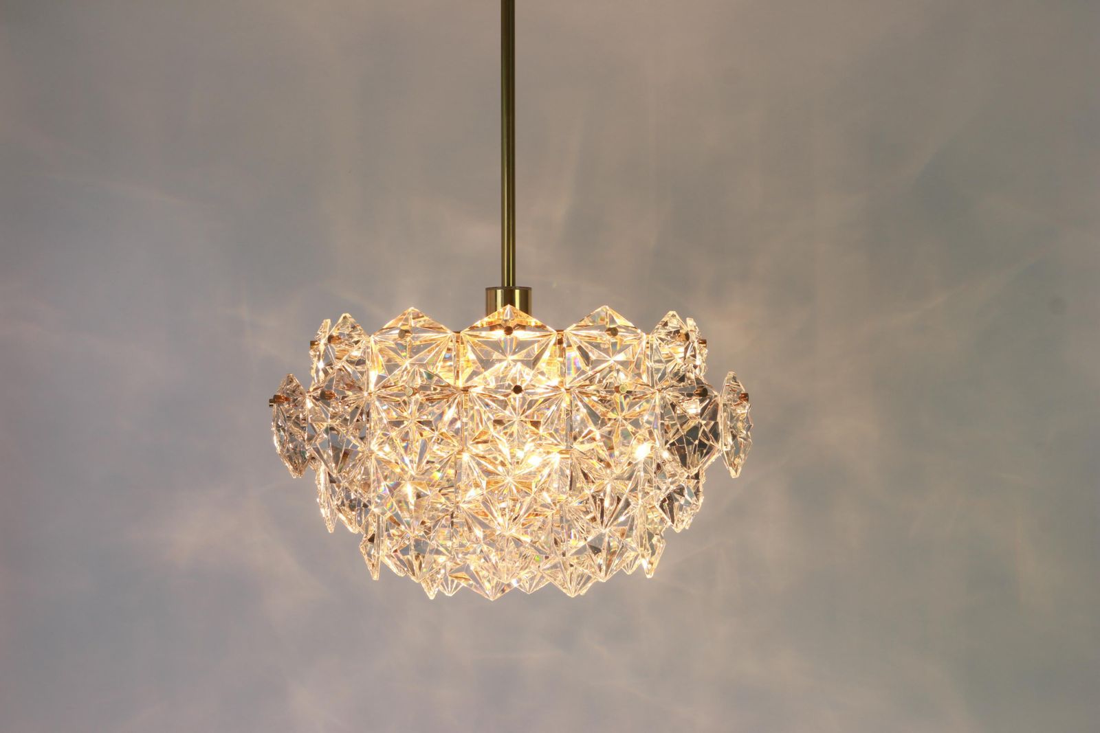 Gilt Brass And Crystal Glass Chandelier By Kinkeldey, Germany, 1970s photo buy