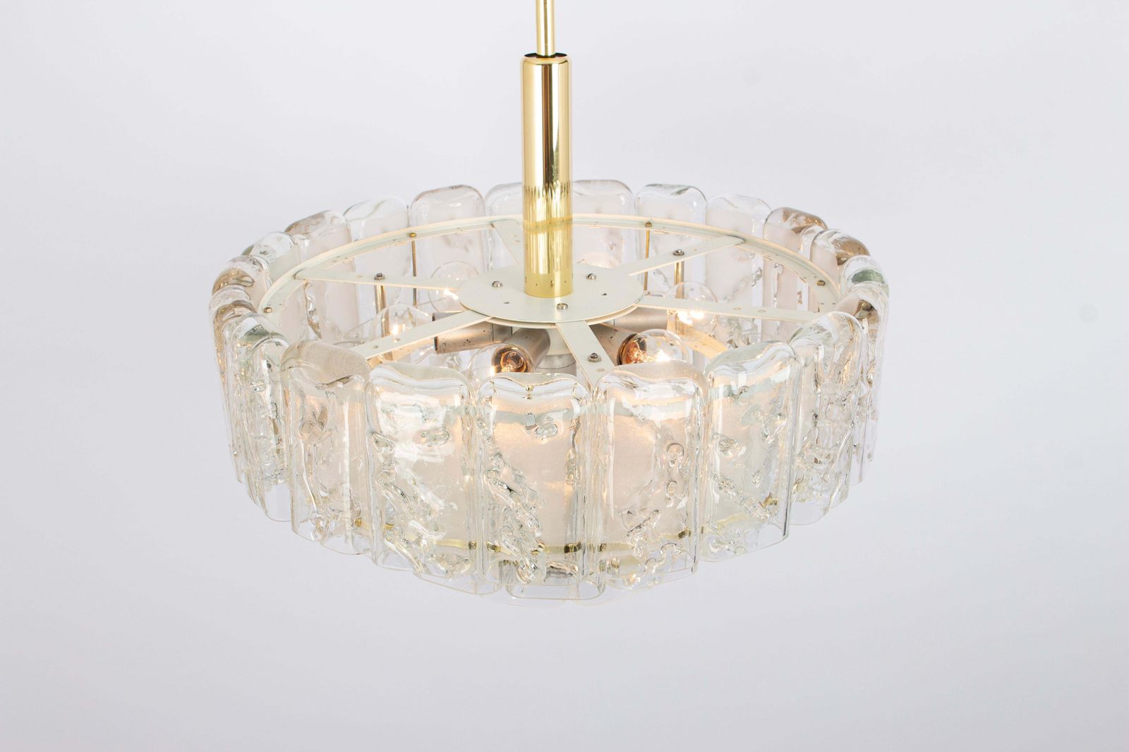 Stunning Murano Ice Glass Tubes Chandelier By Doria, Germany, 1960s photo vintage