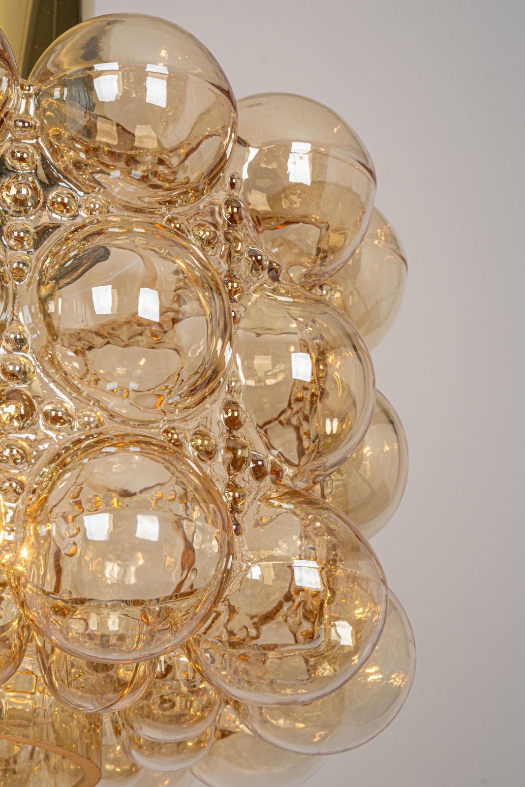 photo furniture Large Amber Bubble Glass Pendant By Helena Tynell For Limburg, Germany, 1970s