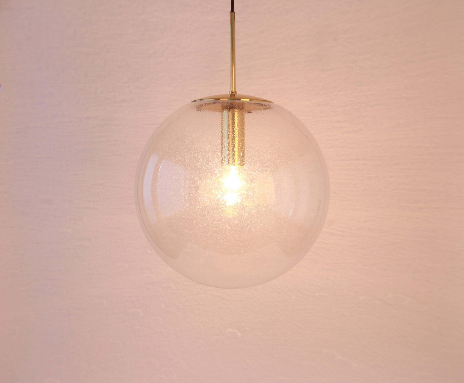 1 Of 5 Huge Limburg Glass Ball Pendant, Germany, 1970s photo vinterior