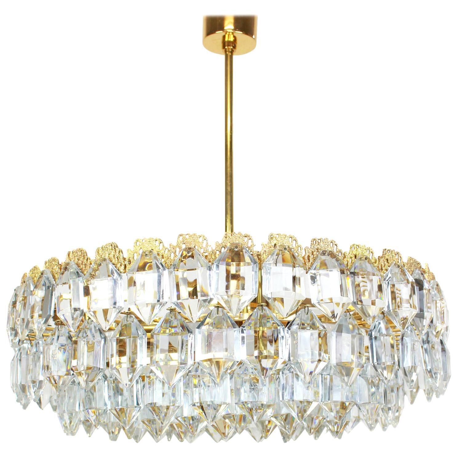 Bakalowits Chandelier, Brutalist Style And Crystal Glass, Austria, 1960s