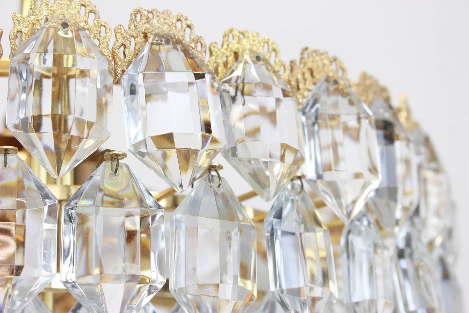 Bakalowits Chandelier, Brutalist Style And Crystal Glass, Austria, 1960s photo for sale