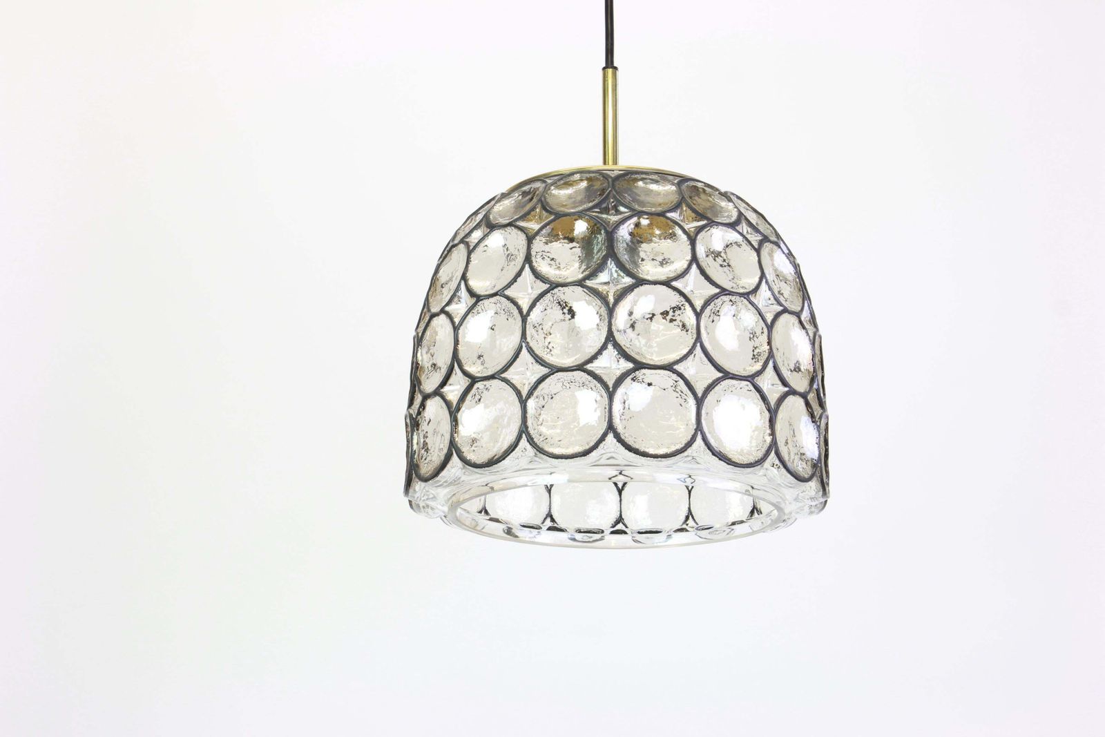 photo furniture 1 Of 16 Iron And Clear Glass Pendant Lights By Limburg, Germany, 1960s