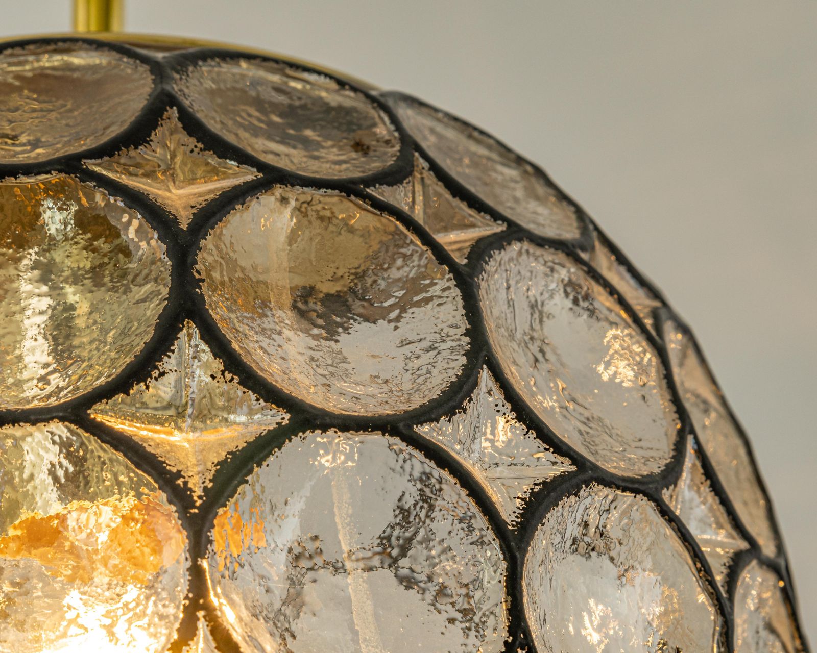 photo for sale 1 Of 16 Iron And Clear Glass Pendant Lights By Limburg, Germany, 1960s