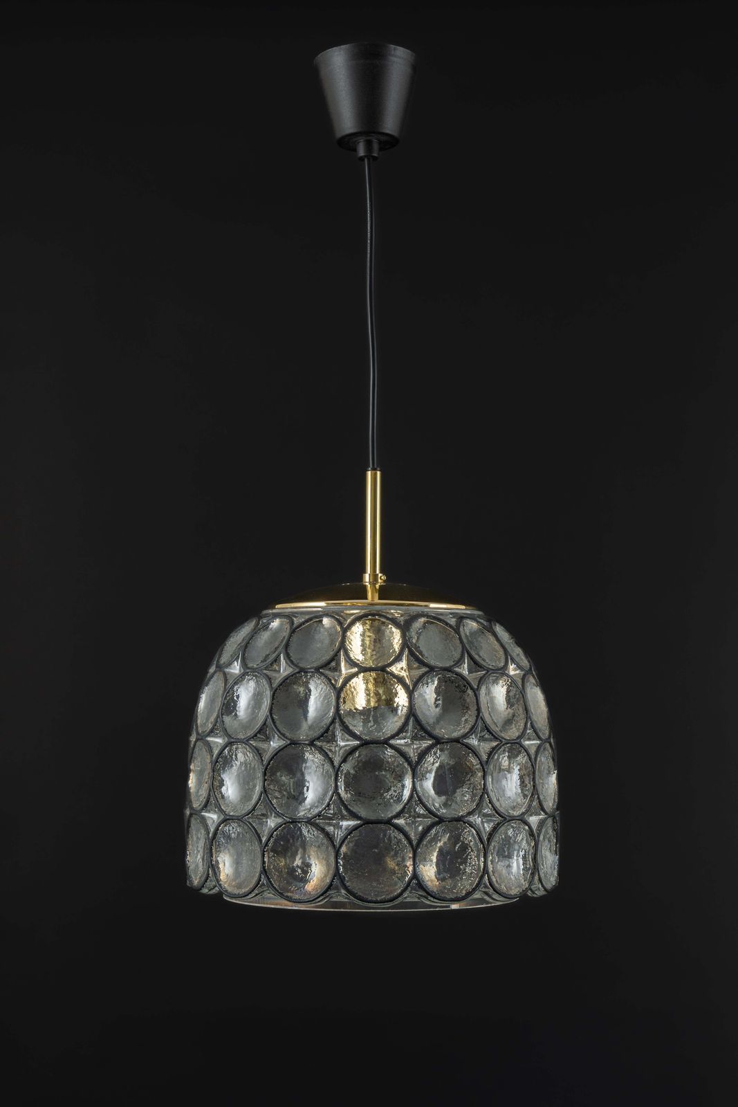 Lighting 1 Of 16 Iron And Clear Glass Pendant Lights By Limburg, Germany, 1960s photo
