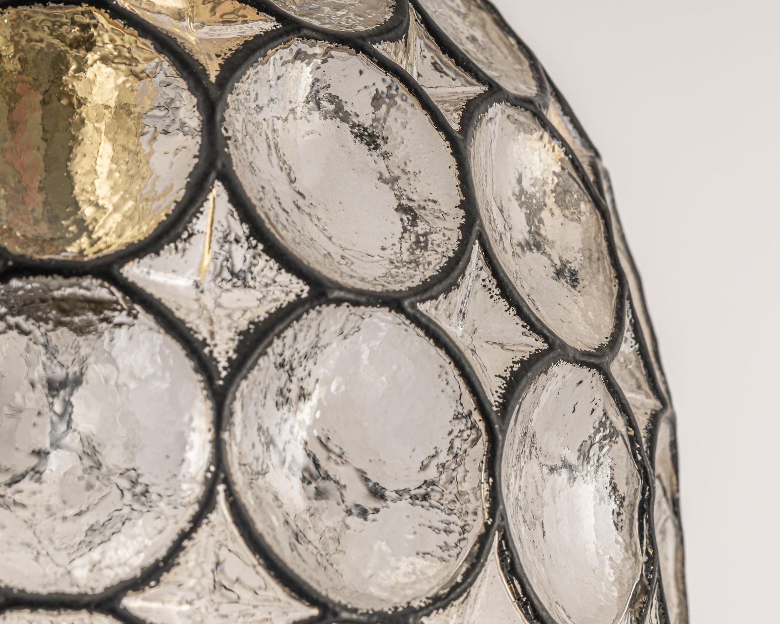 photo vinterior 1 Of 16 Iron And Clear Glass Pendant Lights By Limburg, Germany, 1960s