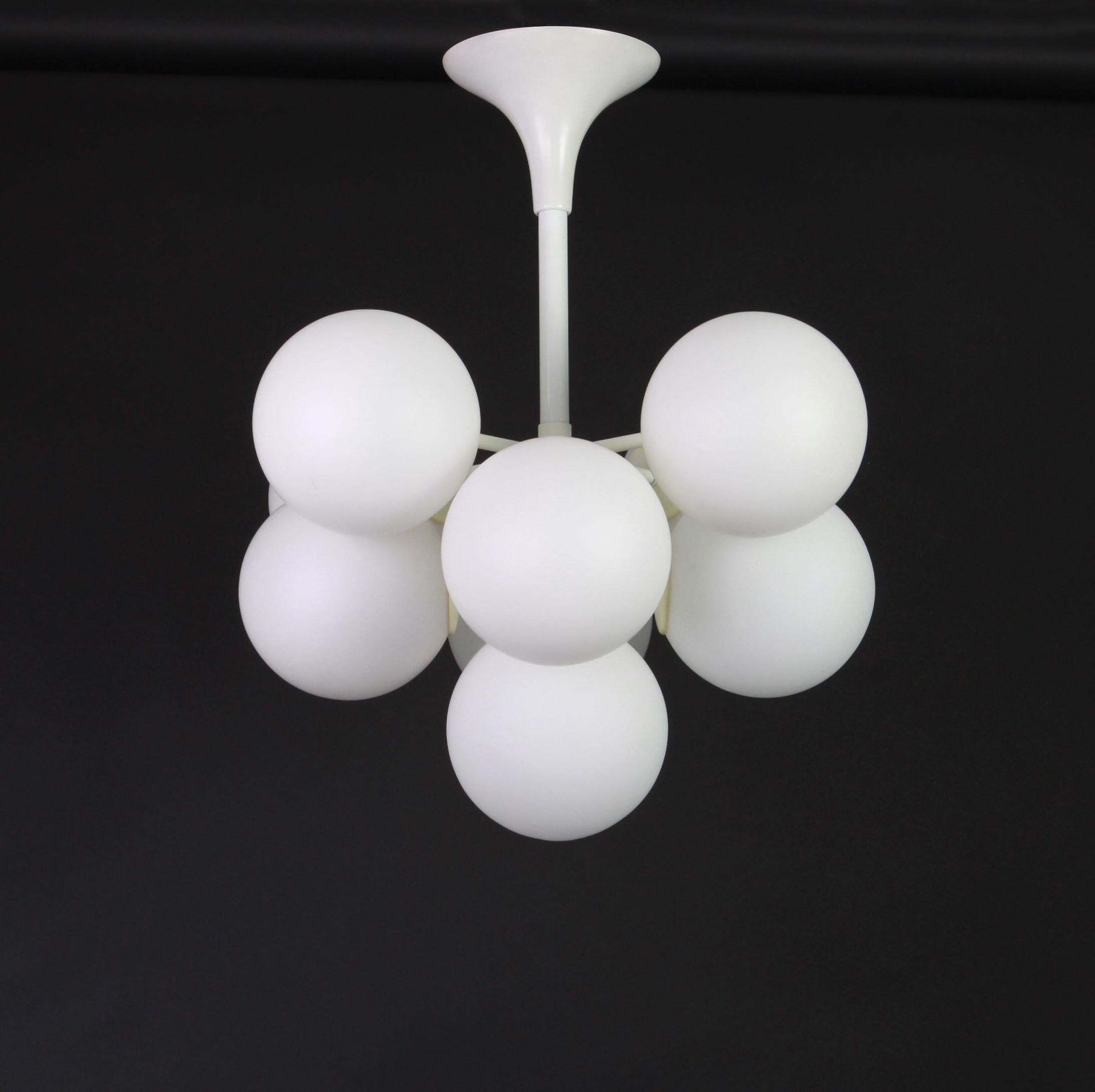 Atomic White Chandelier By E.R. Nelel For Temde, Switzerland, 1960s photo 1418.0