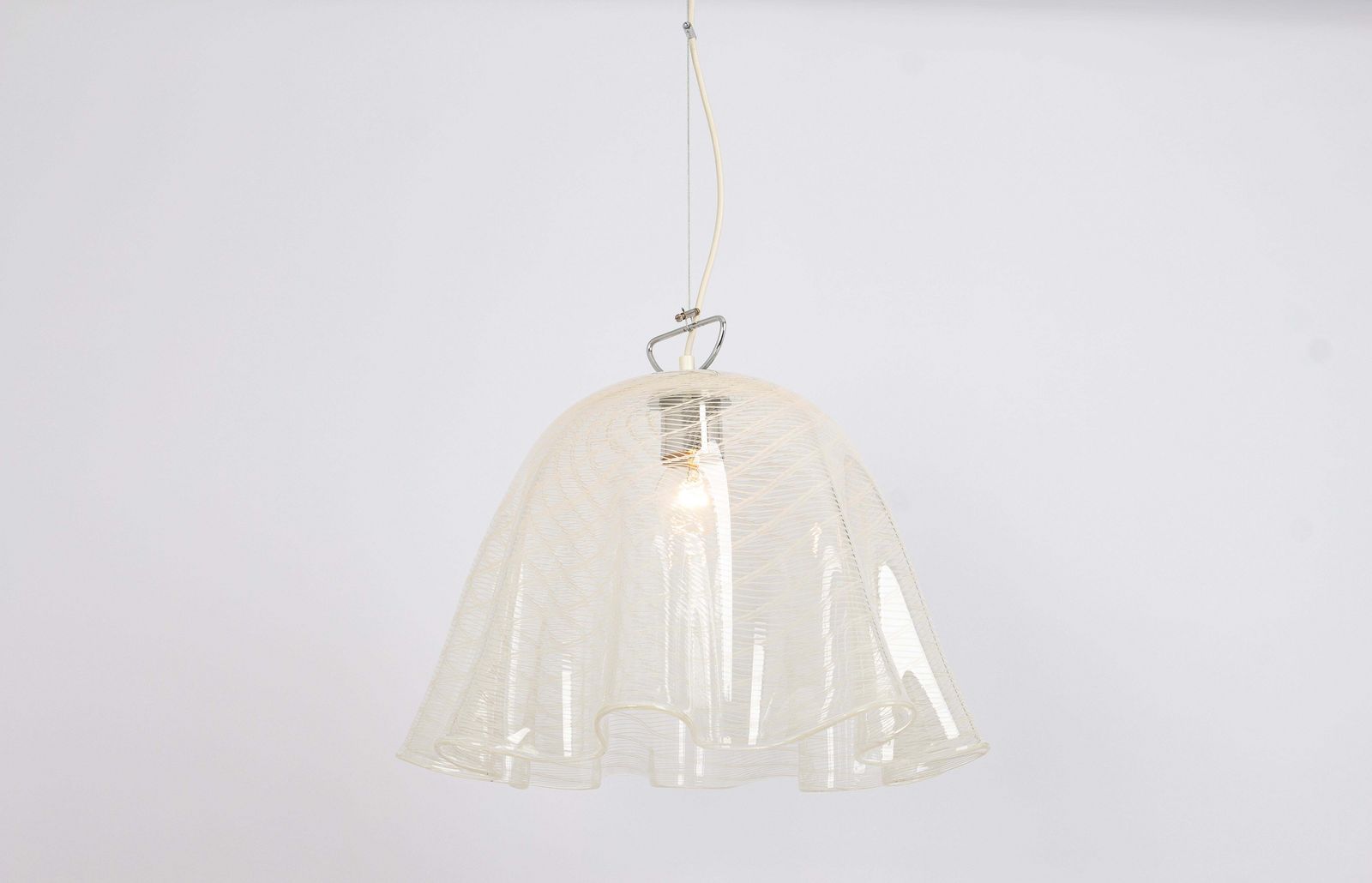 1 Of 2 Large Pendant Light By Kalmar Fazzoletto, Austria, 1970s photo for sale