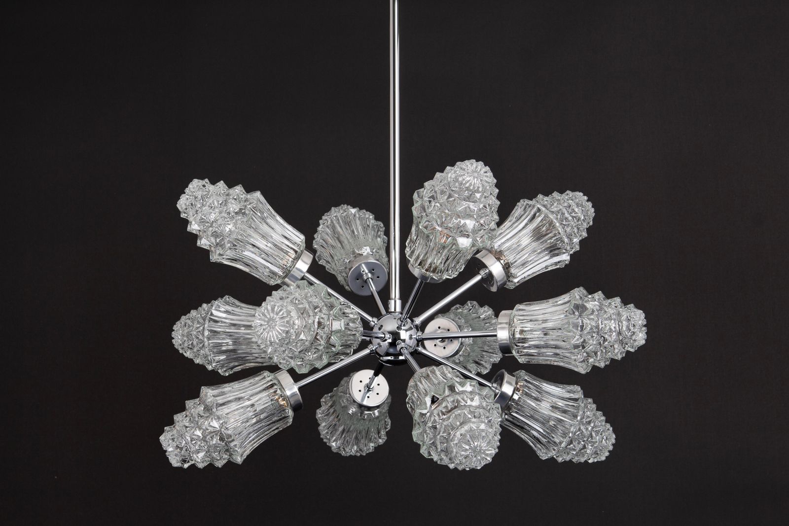 photo furniture Stunning 12 Arm Sputnik Chandelier By Richard Essig, Germany, 1960s