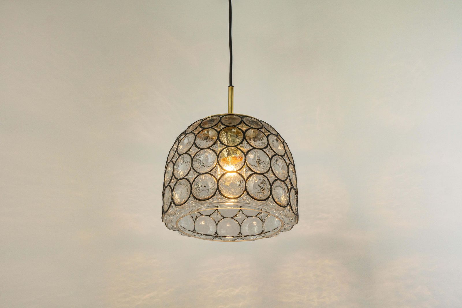 photo vinterior 1 Of 16 Iron And Clear Glass Pendant Lights By Limburg, Germany, 1960s