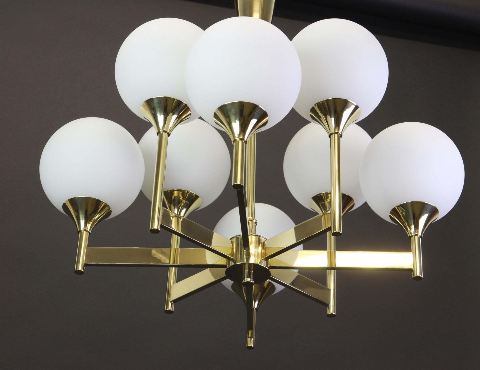 Large Stunning Sputnik Chandelier By Kaiser, Germany, 1970s photo vinterior