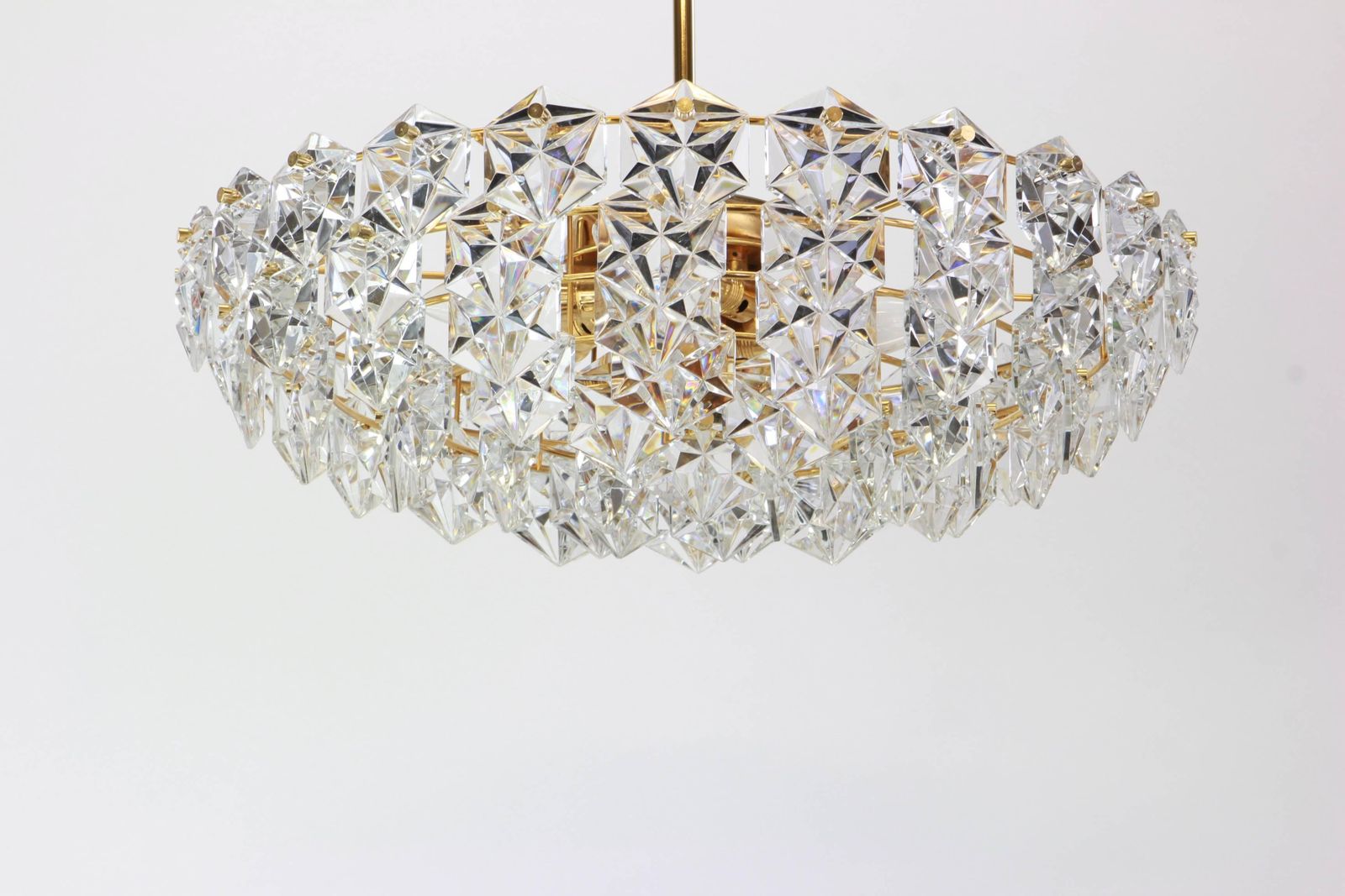 Stunning Huge Chandelier, Brass And Crystal Glass By Kinkeldey, Germany, 1970s photo furniture