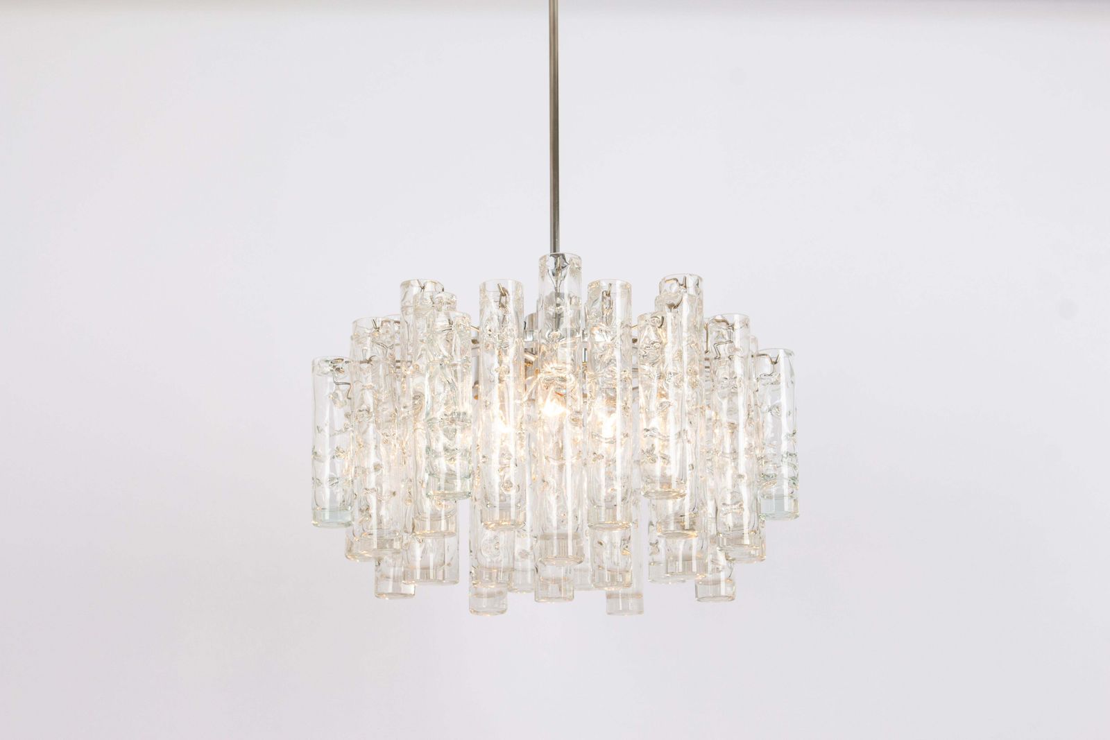 Stunning Murano Glass Tubes Chandelier By Doria, Germany, 1960s photo 1547.0