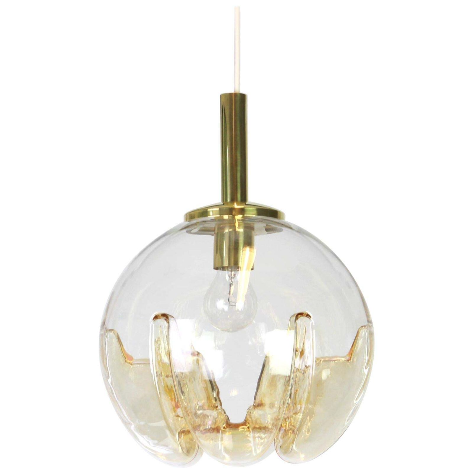 1 Of 2 Murano Ball Pendant Light By Doria, Germany, 1970s