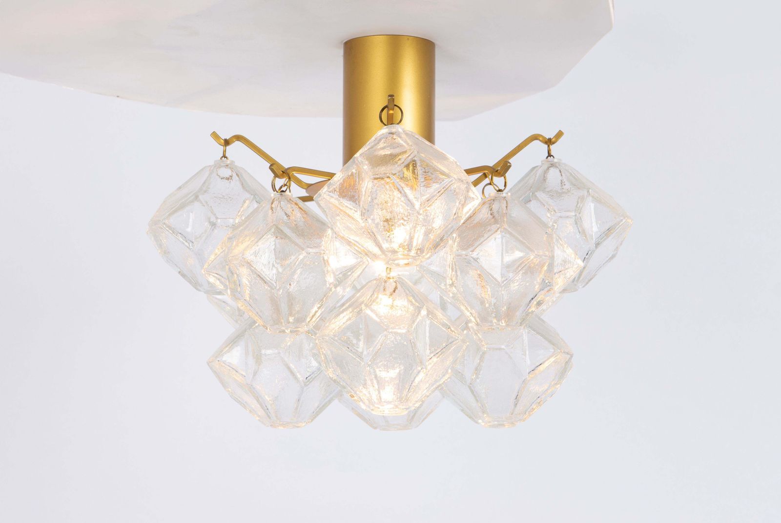 1 Of 2 Petite Rare Pagoda Glass Flush Mount By Kalmar, Austria, 1960s photo 774.0