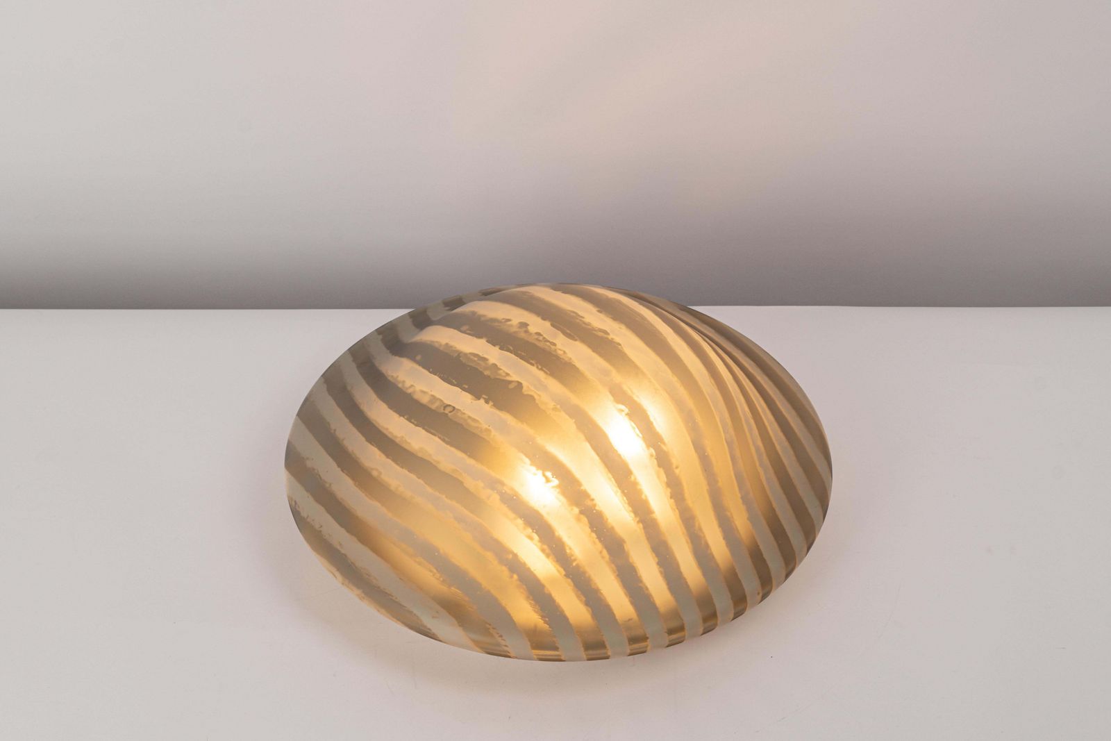 1 Of 2 Stunning Glass Flushmount By Peill & Putzler, Germany, 1970s photo vintage