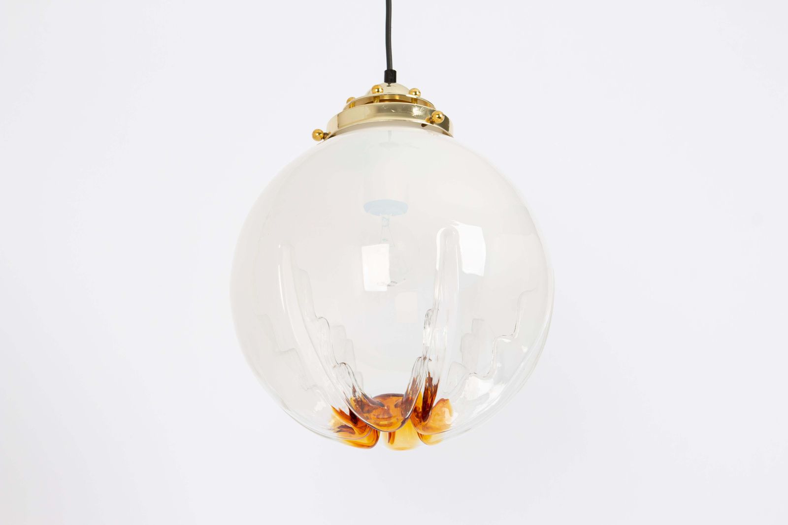 Stunning Glass Pendant Light In Style Of  Mazzega, Italy, 1960s photo for sale