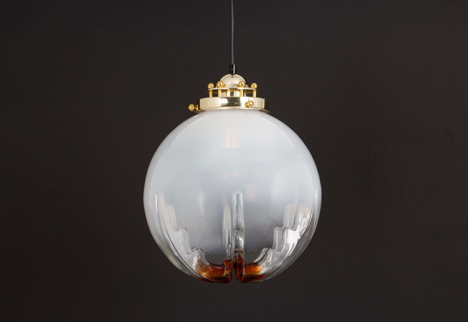 Lighting Stunning Glass Pendant Light In Style Of  Mazzega, Italy, 1960s photo