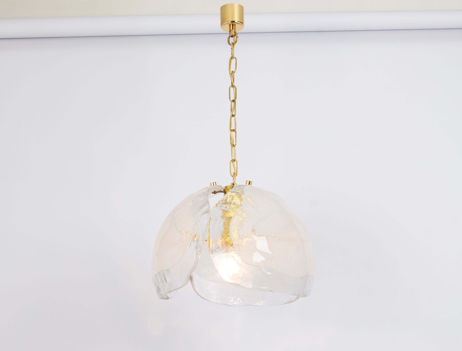 1 Of 2 Murano Glass Chandelier Designed By Kaiser, Germany, 1960s photo for sale