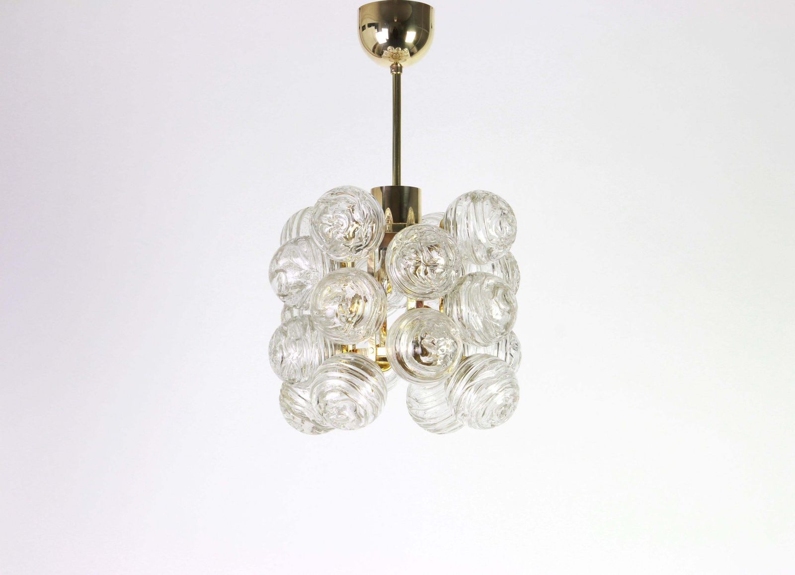 1 Of 3 Petite Spectacular Sputnik Pendant With Snow Balls Doria, Germany, 1970s photo for sale