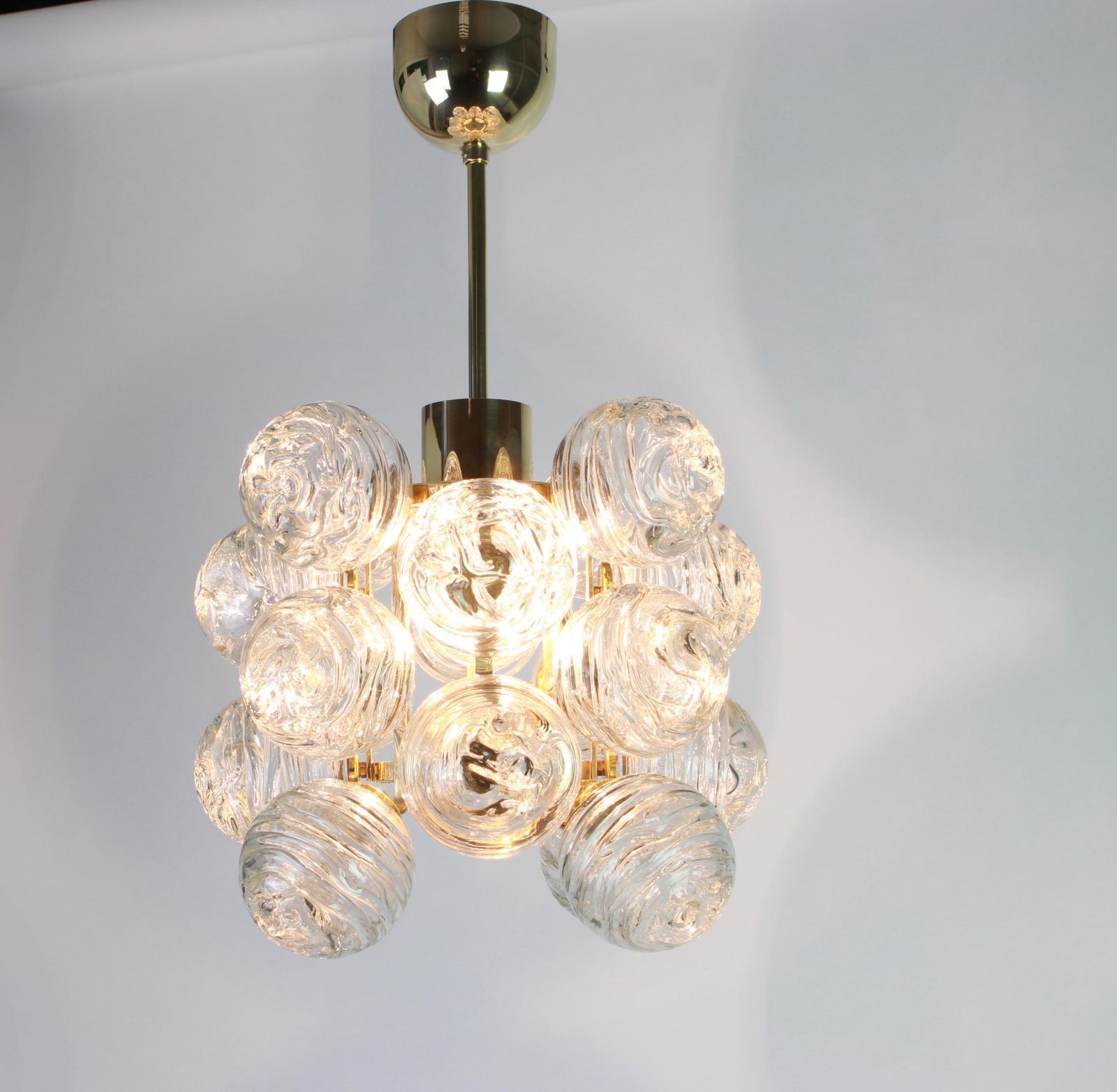 1 Of 3 Petite Spectacular Sputnik Pendant With Snow Balls Doria, Germany, 1970s photo vinterior