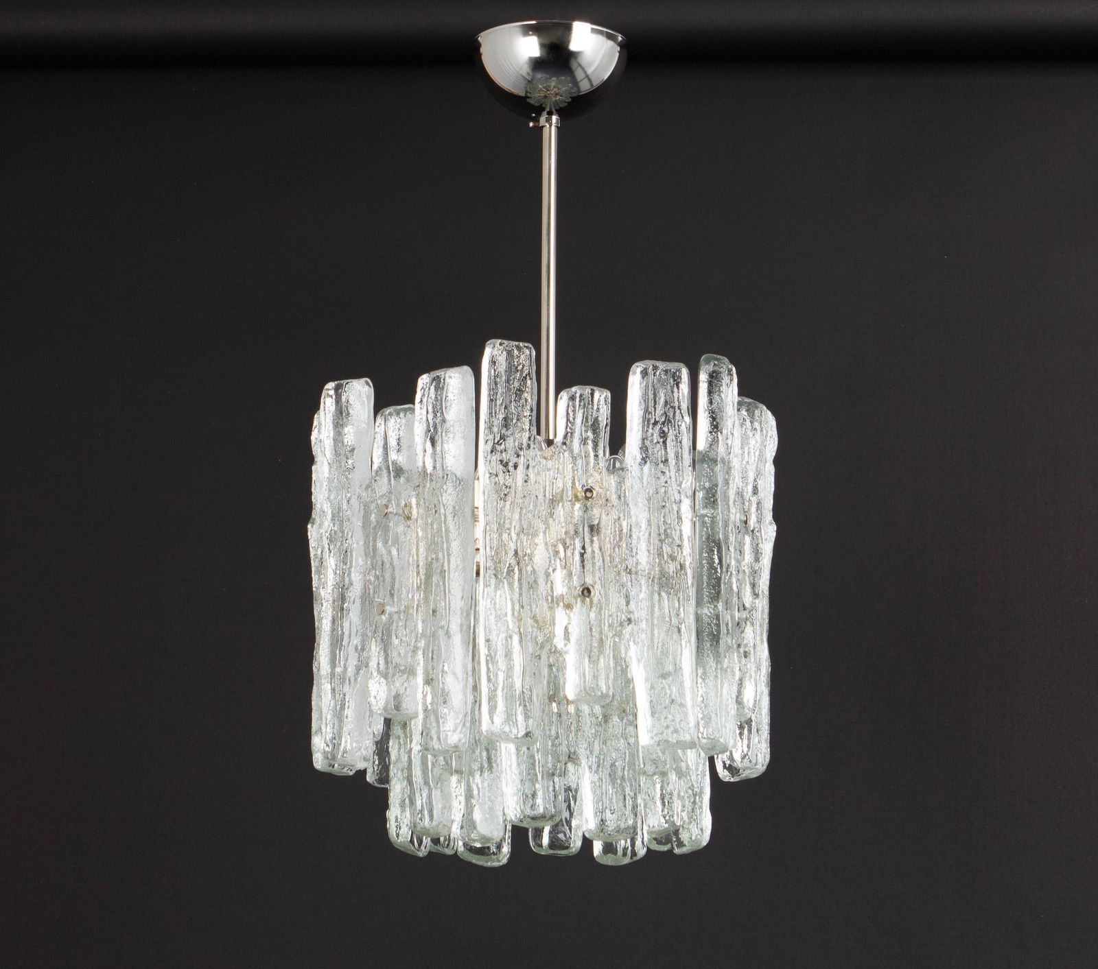 1161.0 1 Of 2 Petite Murano Ice Glass Chandelier By Kalmar, Austria, 1960s photo