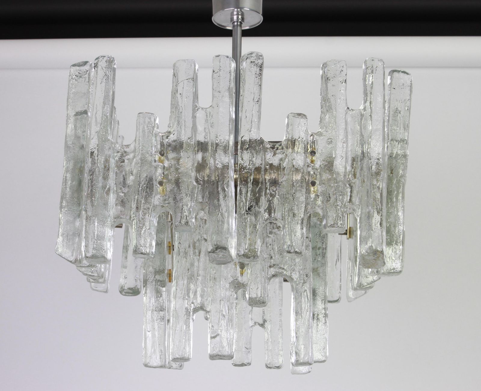 Large Rare Murano Ice Glass Chandelier By Kalmar, Austria, 1960s photo 1333.0