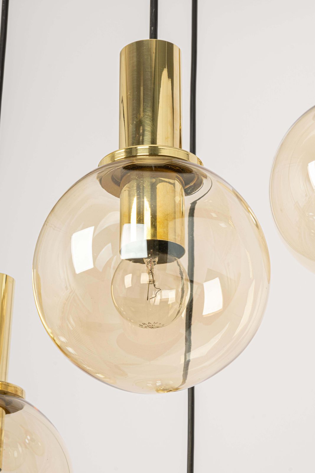 Large Designer Cascading Chandelier Smoked Glass By Ott Int. Germany, 1970s photo for sale