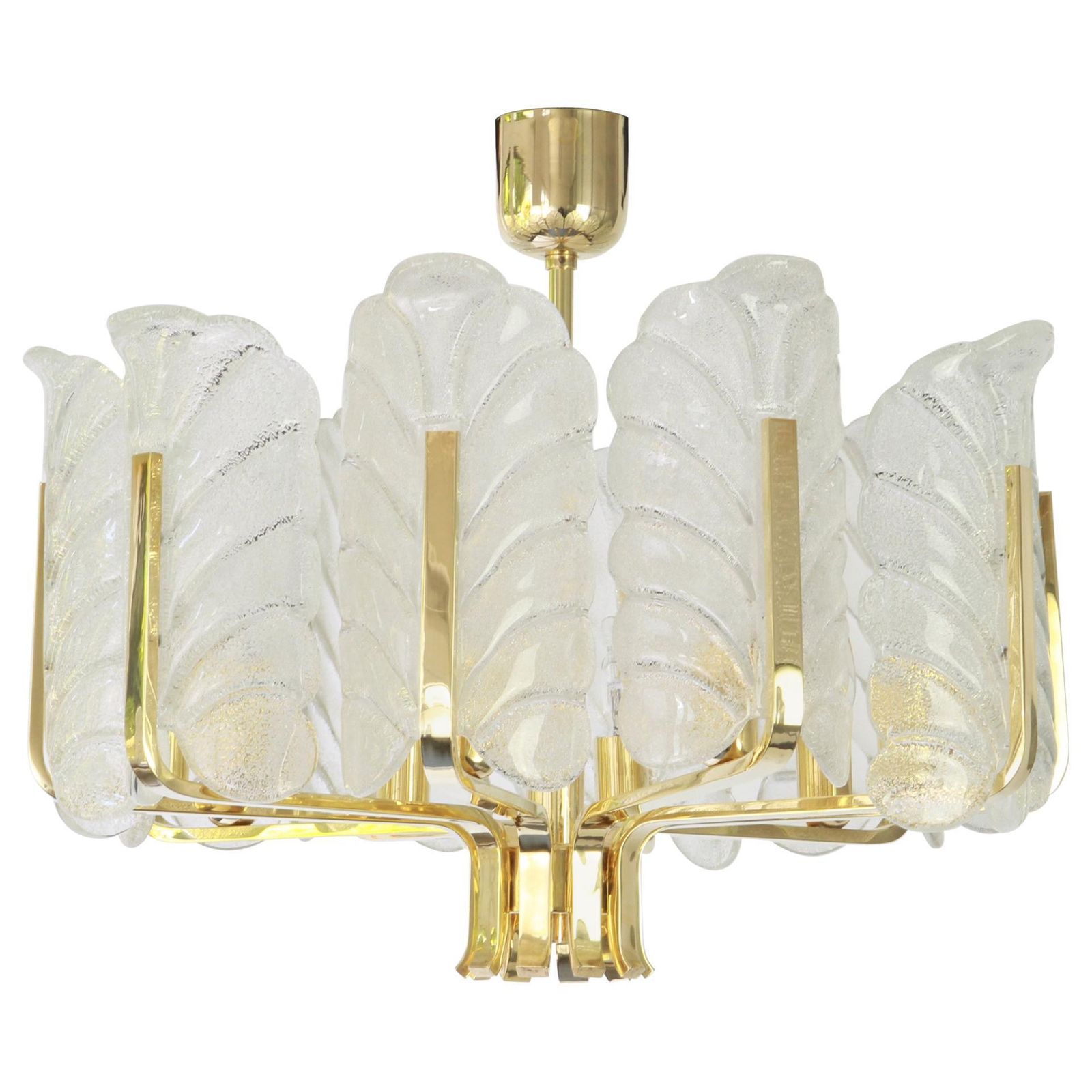 1 Of 2 Stunning Carl Fagerlund Chandelier Murano Glass Leaves, 1960s photo furniture